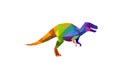 Abstract geometric dinosaur composed of vibrant polygon shapes, set against a clean minimalistic backdrop 2 Royalty Free Stock Photo