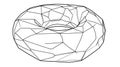 Wireframe Donut Shape - 3D Geometric Torus Polygon Model Royalty Free Stock Photo