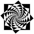 Abstract geometric element with inward rotating squares.