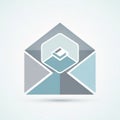 Abstract geometric envelope icon. Modern communication and mail vector logo. vector design Generative AI Royalty Free Stock Photo