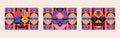 Abstract geometric ethnic face, vector bauhaus background