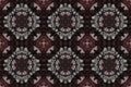 Abstract geometric fantasy ornamental textil seamless pattern on red