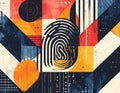 Abstract Geometric Fingerprint for Digital Identity Royalty Free Stock Photo