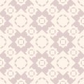 Abstract geometric floral seamless pattern. Elegant vector background ornament. Light beige color. Royalty Free Stock Photo