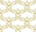 Abstract geometric floral seamless pattern. Gold and white ornament. Modern stylish texture repeating Royalty Free Stock Photo