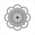 Abstract geometric flower illustration. Intricate circular ornamental vector design element Royalty Free Stock Photo