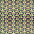 Abstract geometric flowers, leaves and berries Floral mosaic tile pattern in bright colors Royalty Free Stock Photo