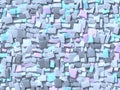 Abstract geometric four pastel color Chaotic rectangles background 3D