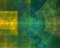 Abstract geometric fractal background in green and yellow colors Royalty Free Stock Photo