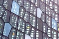 Abstract geometric glass facade of the building Royalty Free Stock Photo