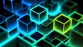 Abstract Geometric Glowing Cubes Array Background Royalty Free Stock Photo
