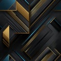 Abstract geometric gold pattern vectors retro modern trendy seamless black background