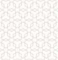 Abstract geometric golden deco art hexagon pattern