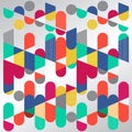 Abstract geometric graphic, colorful circle capsule. Flat Dynamic Design. Applicable for Covers, Placards, Posters, Flyers and Ba