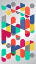 Abstract geometric graphic, colorful circle capsule. Flat Dynamic Design. Applicable for Covers, Placards, Posters, Flyers and Ba