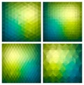 Abstract geometric green background set Royalty Free Stock Photo