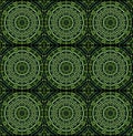 Seamless concentric circles pattern green black Royalty Free Stock Photo