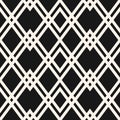Abstract geometric grid seamless pattern. Black and white vector background Royalty Free Stock Photo