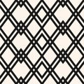 Abstract geometric grid seamless pattern. Black and white vector background Royalty Free Stock Photo