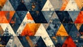 Abstract Geometric Grunge Pattern with Triangles and Textured Overlays Royalty Free Stock Photo