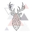 Abstract geometric head of a forest deer.