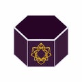 Abstract Geometric Hexagon Box with Intricate Golden Pattern Royalty Free Stock Photo