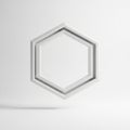 Abstract Geometric Hexagon Frame With Nested Layers On White Background shape Royalty Free Stock Photo