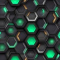 Abstract Geometric Hexagon Pattern Background with Green and Royalty Free Stock Photo