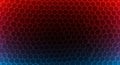 Abstract geometric hexagonal pattern with a vibrant red to blue gradient transition Royalty Free Stock Photo