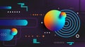 Abstract geometric technology background vibrant color. Algorithm digital communication and gradient shape