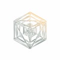 Abstract Geometric Hypercube Sketch Royalty Free Stock Photo