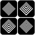 Abstract geometric icons in pyramid shape. Design elements set Royalty Free Stock Photo