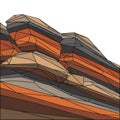 Abstract geometric illustration featuring angular shapes resembling rock formations. The composition Royalty Free Stock Photo