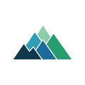 Geometric illustration of mountains using triangles in varying shades Royalty Free Stock Photo