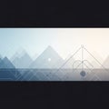 Geometric illustration with overlapping translucent triangles resembling Royalty Free Stock Photo
