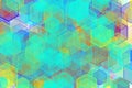 Abstract geometric image consisting of transparent multi-colored cubes of different sizes Royalty Free Stock Photo