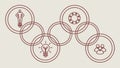 Abstract Geometric Intersecting Forms, Dynamic Modern Pattern, vector design Generative AI Royalty Free Stock Photo