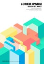 Abstract geometric isometric shape layout design template background modern art style Royalty Free Stock Photo