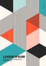 Abstract geometric isometric shape layout design template background modern art style