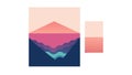 Abstract Geometric Landscape Layers Gradient, vector design Generative AI Royalty Free Stock Photo