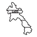 Abstract geometric Laos map for laser cutting