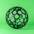 Abstract Geometric Lattice Sphere on Green Royalty Free Stock Photo