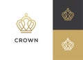 Abstract geometric linear crown icon