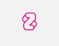 Geometric linear pink logo letter Z icon icon for your company