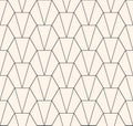 Abstract geometric lines seamless pattern with linear grid, hexagons, triangles Royalty Free Stock Photo