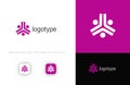 Abstract geometric logo, three interconnected figures symbolizing teamwork, collaboration, unity. Perfect for consulting