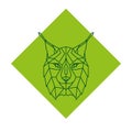 Abstract geometric lynx head logo.