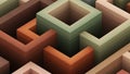 Abstract Geometric Maze with Gradient Tones Royalty Free Stock Photo
