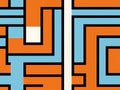 Abstract Geometric Maze Pattern with Orange and Blue Royalty Free Stock Photo