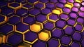 Abstract of Geometric Mesh Cells Purple and Gold Hexagon Background Royalty Free Stock Photo